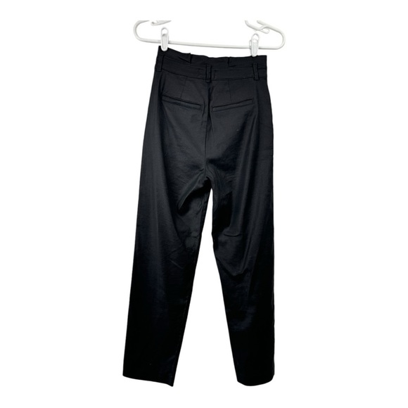 Evereve Size 24 High Waist Pants Trousers Black Linen Blend - Picture 2 of 7